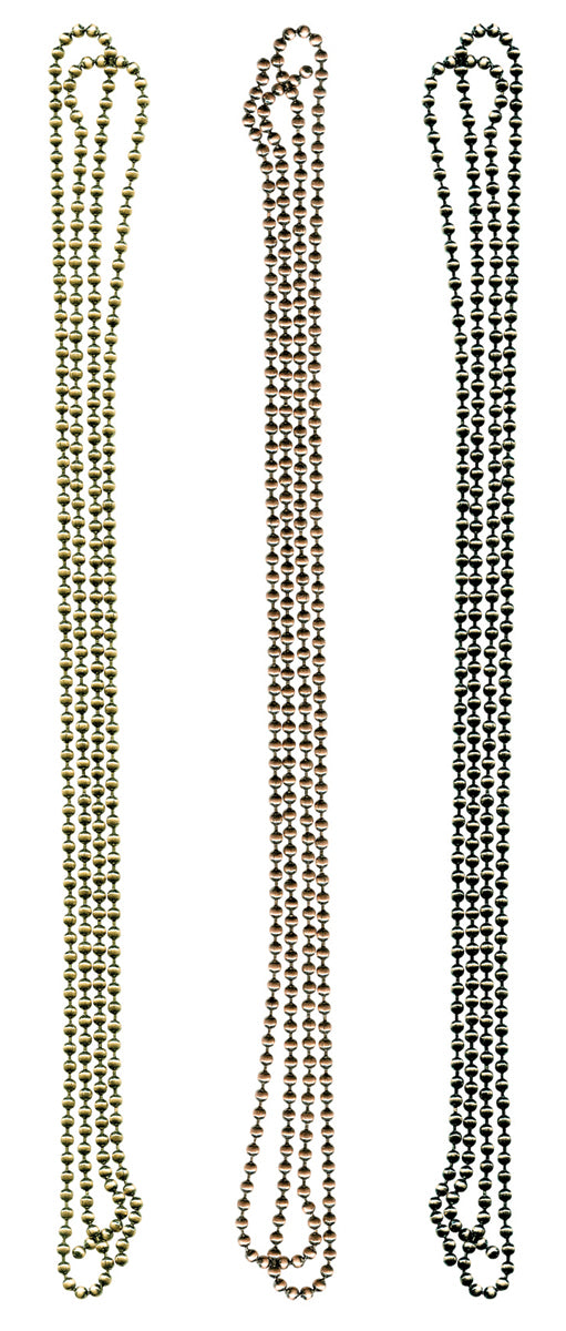 Advantus Idea-Ology Metal Ball Chains 36" 3/Pkg Each W/6 Connectors - Antique Nickel, Brass & Copper