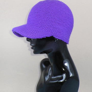 Unisex Curve Peak Garter Stitch Cap