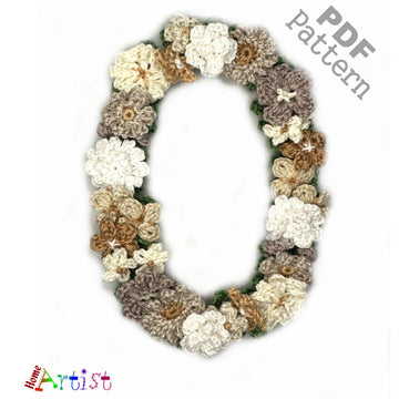 Flower Number 0 crochet applique pattern
