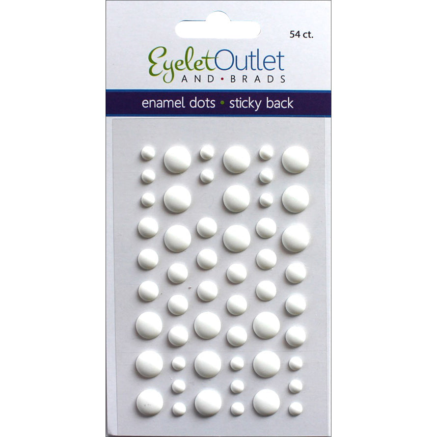 Eyelet Outlet Adhesive-Back Enamel Dots 54/Pkg - Matte White