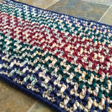 Reversible Sashiko Mosaic Crochet Rug
