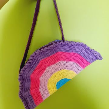 Crochet pattern rainbow bag