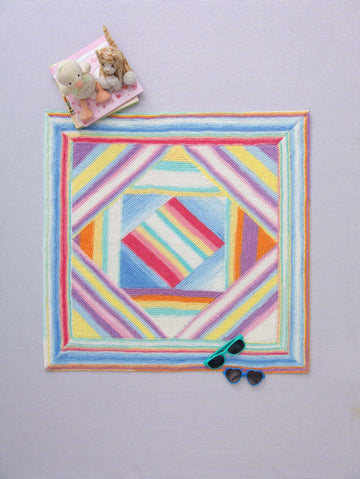 Garter Stitch Baby Afghan in Lion Brand Ice Cream - L60359 - Downloadable PDF