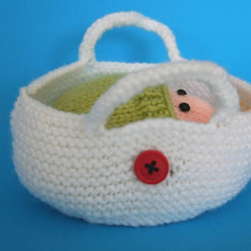 Wrapped Up Baby and Baby Bear in Basket