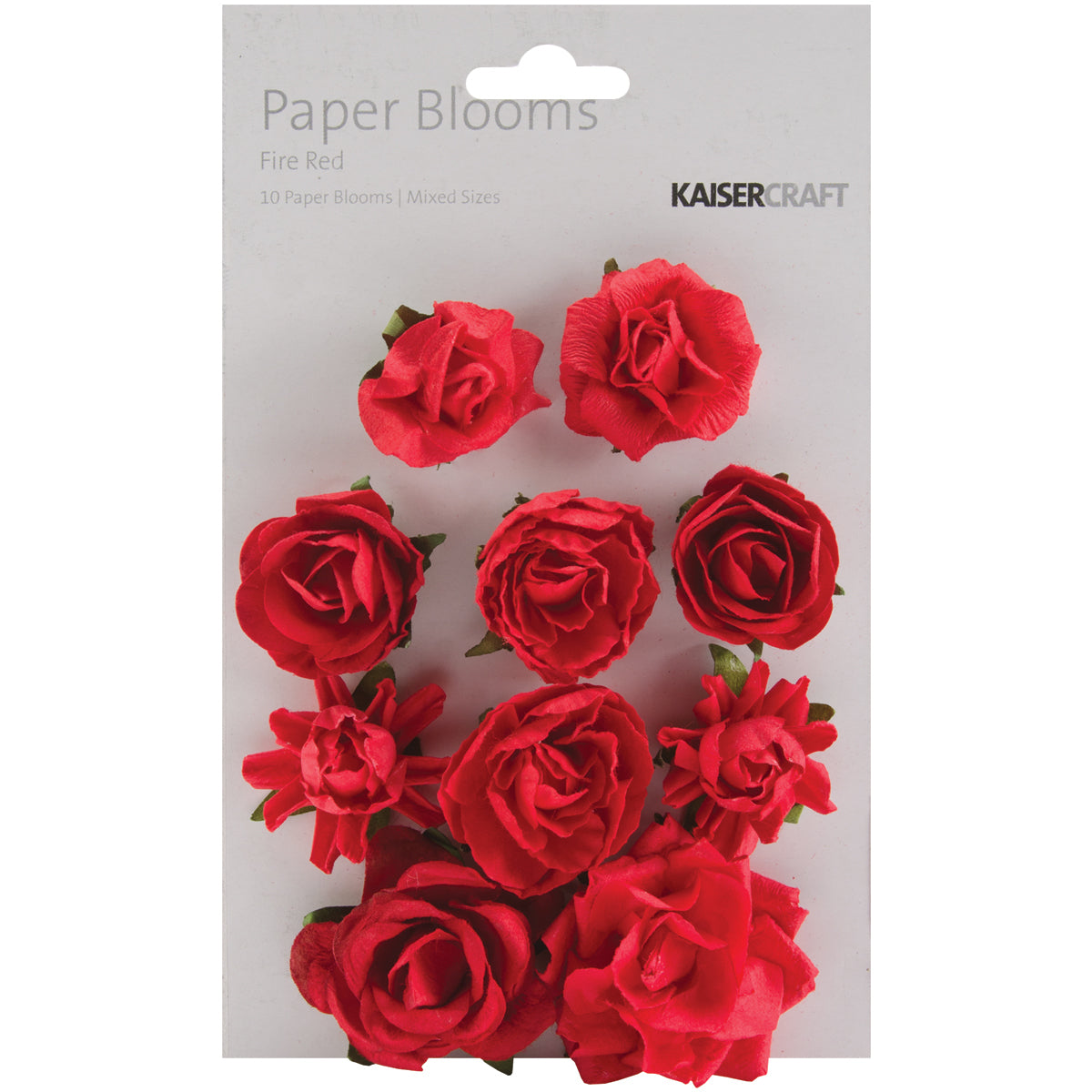 Kaisercraft Paper Blooms 10/Pkg - Fire Red, 1" - 1.5"