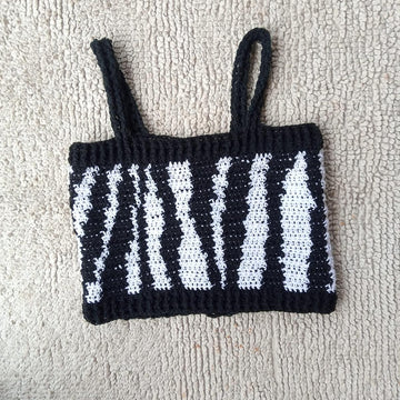 Zebra print crochet top-Animal print crochet top