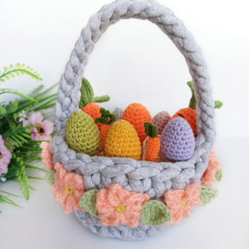 Crochet basket pattern, Easter basket easy crochet pattern