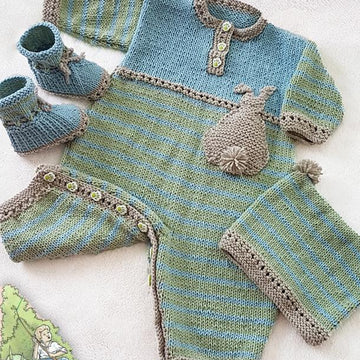DK  - Bunnykids Playsuit Booties and Beanie Set  - 3 to 36 months