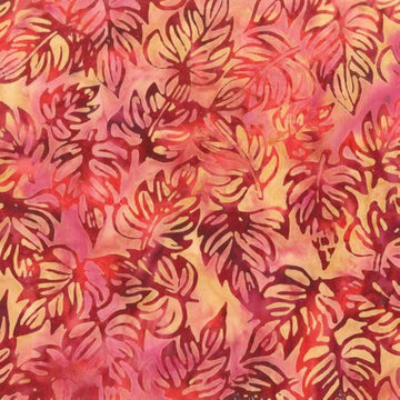 Anthology Fabrics Coral Bliss - Packed Leaves