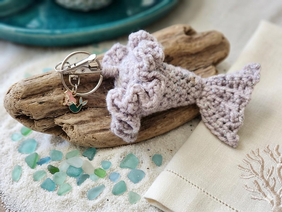 Tiny Mermaid Tail with Skirt clip/keychain
