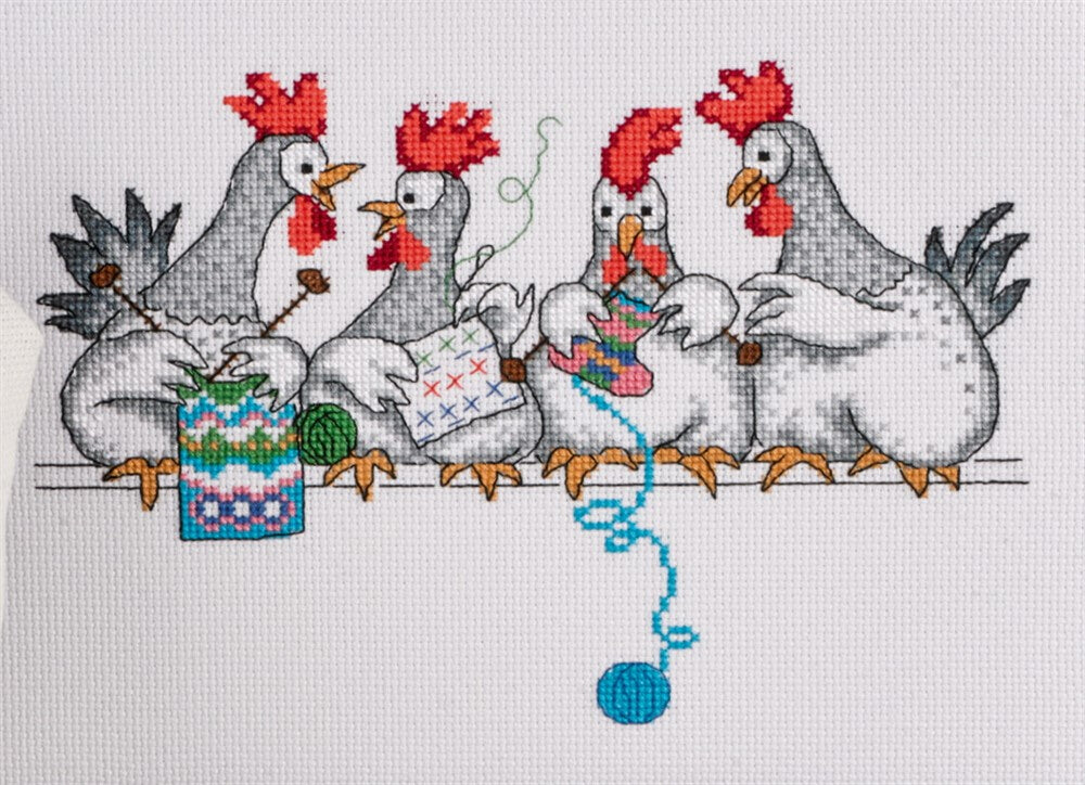 Permin Chicken Talk Cross Stitch Kit - 29 x 20 cm