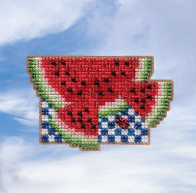 Mill Hill Spring Bouquet 2019 - Watermelon Seasonal Ornament - 3in x 2in