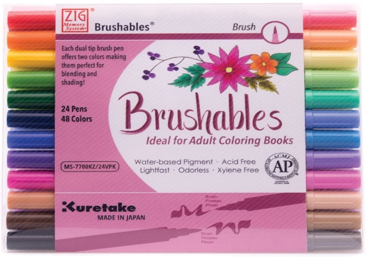 ZIG Memory System Brushables Dual-Tip Markers 24/Pkg - 560258