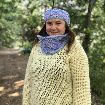 Mermaid Scales Cowl and Headband Set
