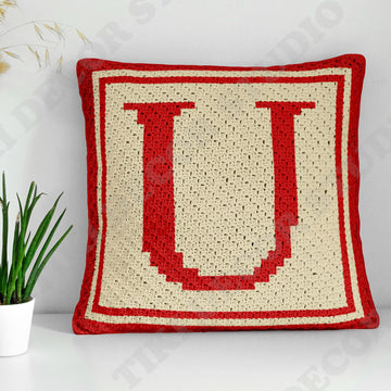 Initial U Letter Pillow Cover CROCHET PATTERN