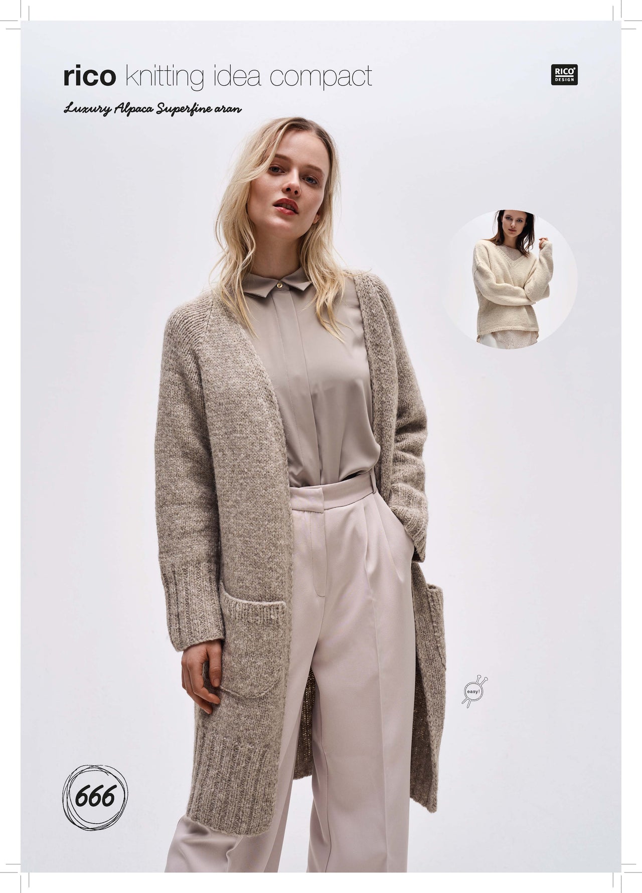 Cardigan and Sweater in Rico Luxury Alpaca Superfine Aran - 666 - Leaflet