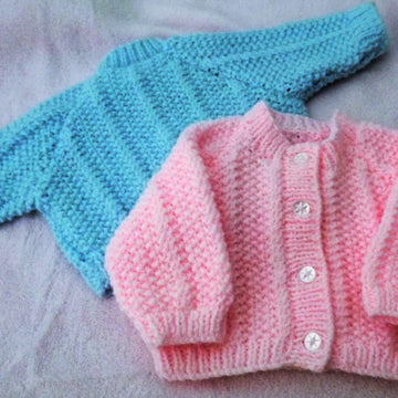 Seed Stitch twist Baby Cardigan