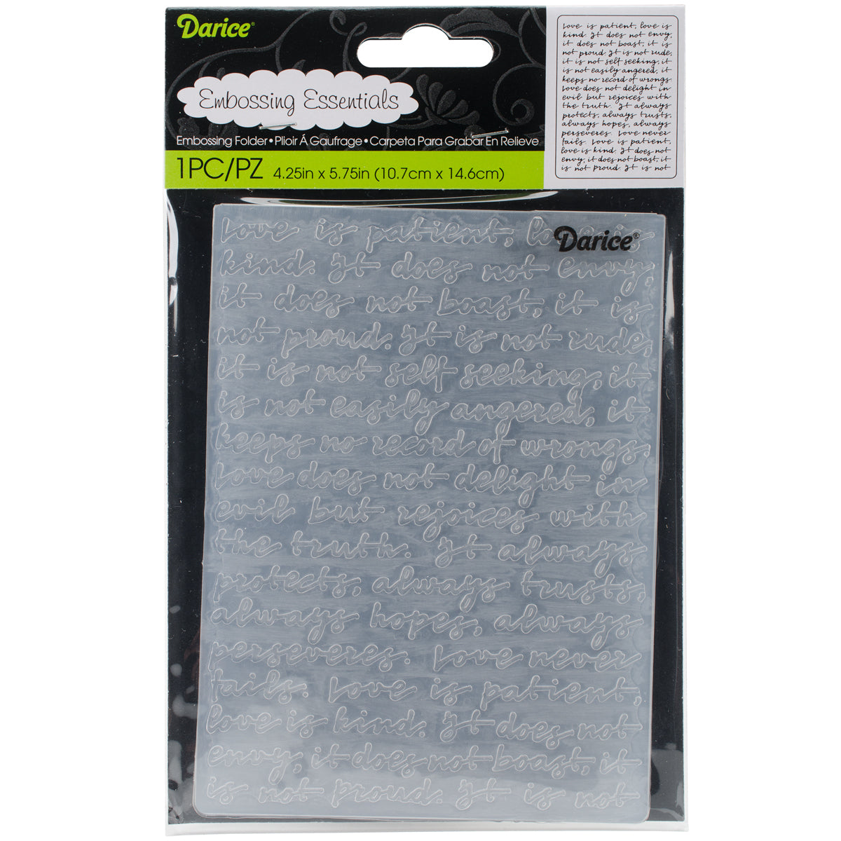 Darice Background Embossing Folder 4.25"X5.75" - Script