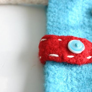 Felted Button iPad Bag