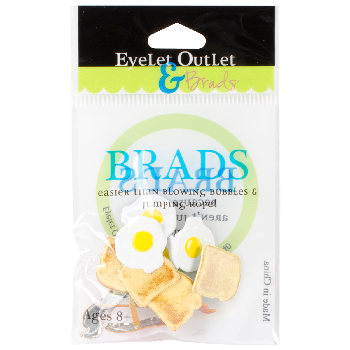 Eyelet Outlet Shape Brads 12/Pkg - Breakfast