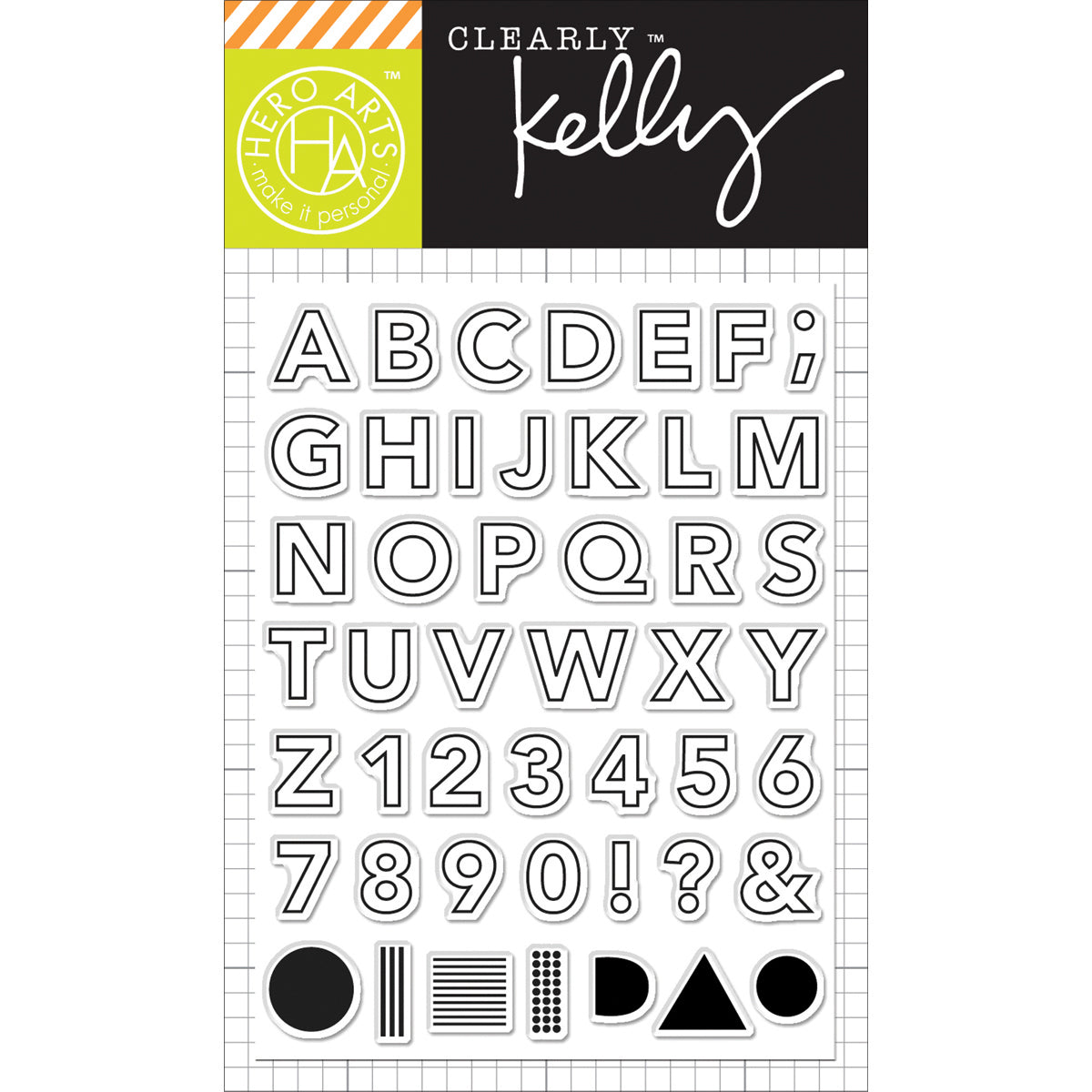 Hero Arts Kelly Purkey Clear Stamps 3"X4" - Outline Letters