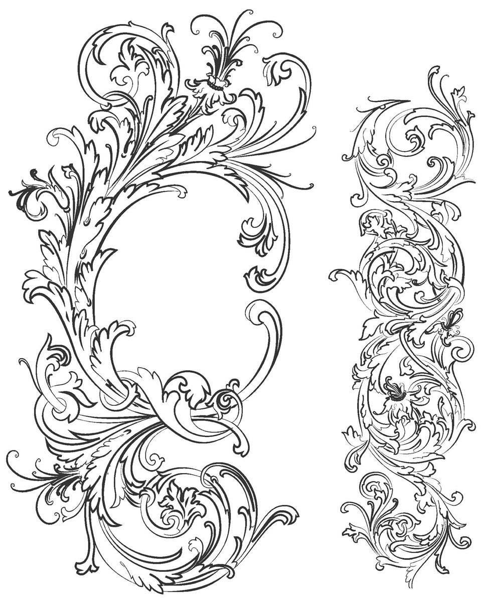 Stampers Anonymous Tim Holtz Cling Stamps 7"X8.5" - Fabulous Flourishes