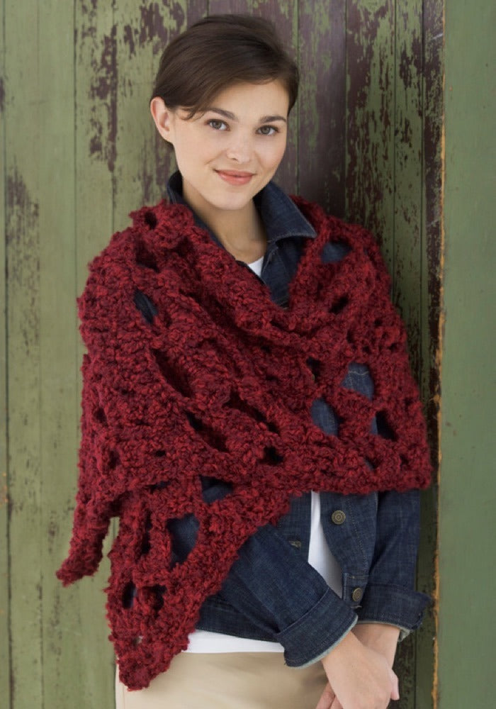 Crochet Lace Wrap in Red Heart Light & Lofty - WR1722