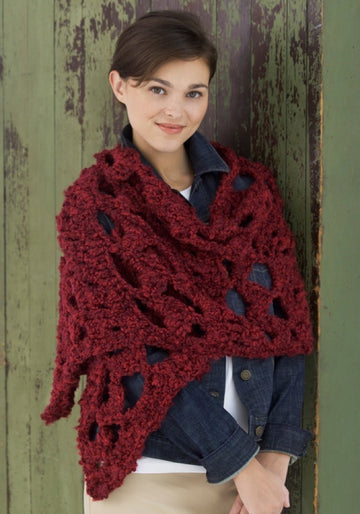 Crochet Lace Wrap in Red Heart Light & Lofty - WR1722