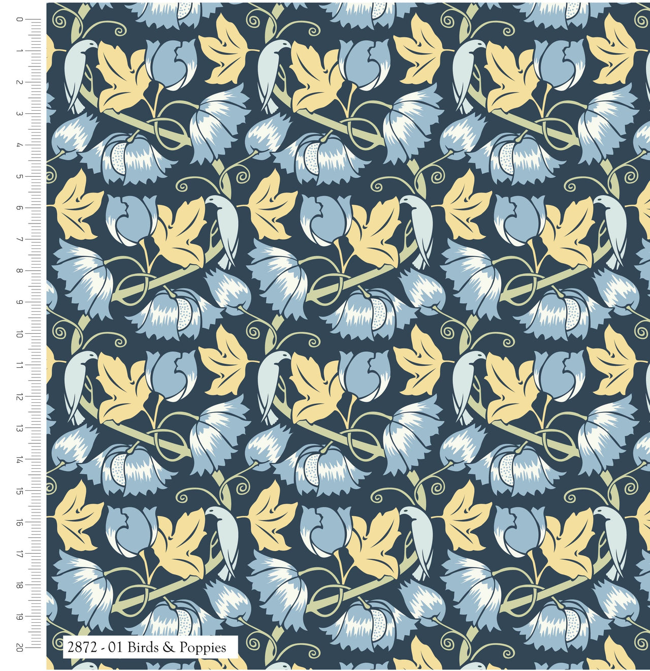 Craft Cotton Company Vosey Birds In Nature The V&A - Birds & Poppies
