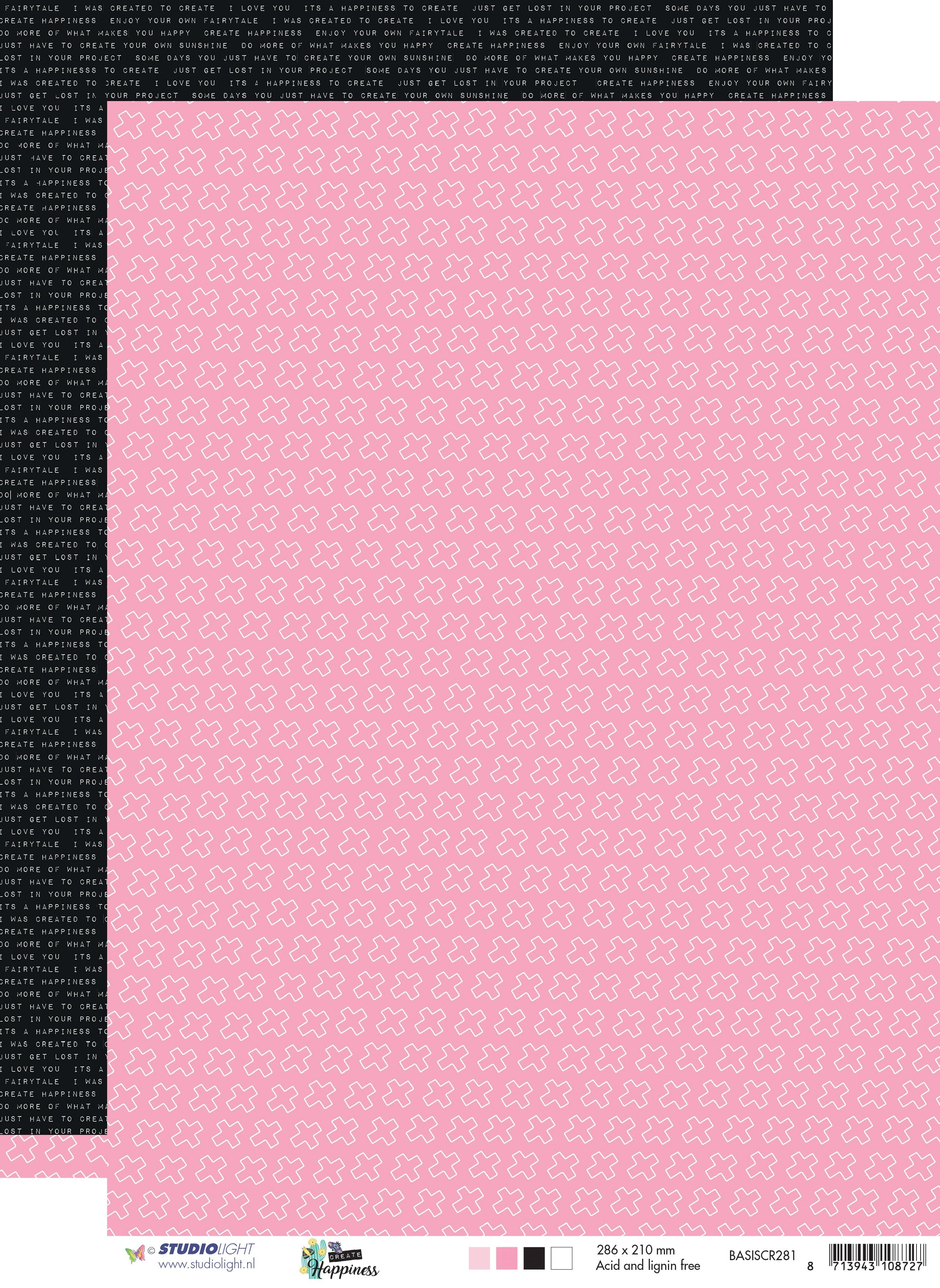 Studio Light Create Happiness Double-Sided Cardstock A4 10/Pkg - NR. 281