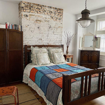Cabled Patchwork Afghan