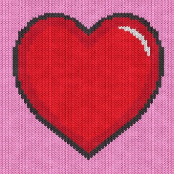 Large Red Heart Knitting Chart