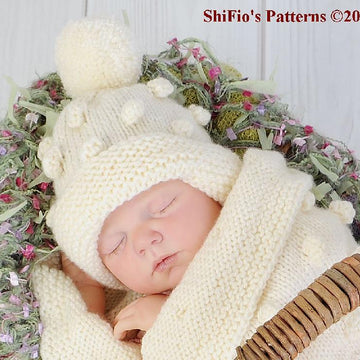 Bobble Cocoon Baby Knitting Pattern #128