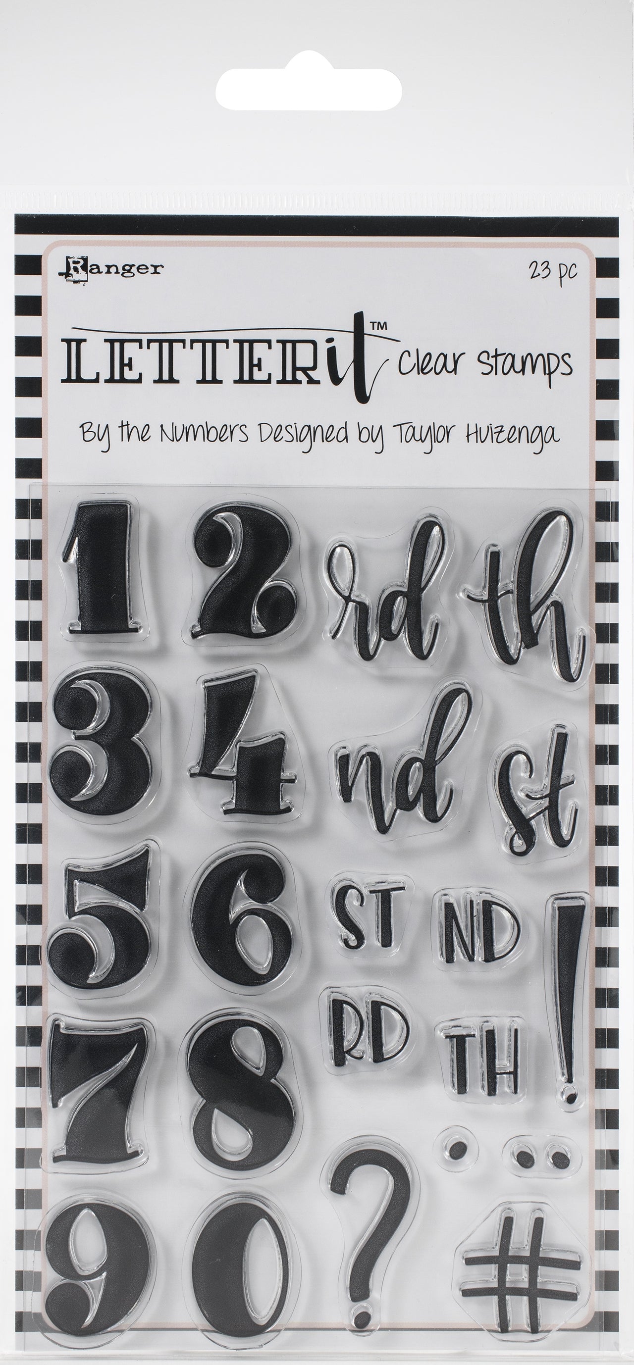 Ranger Letter It Clear Stamp Set 4"X6" - By The Numbers