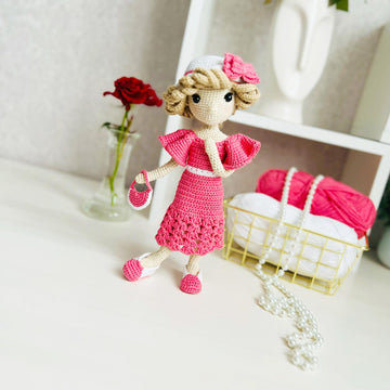 Crochet doll pattern, Amigurumi doll, crochet doll clothes, Miss 1930s