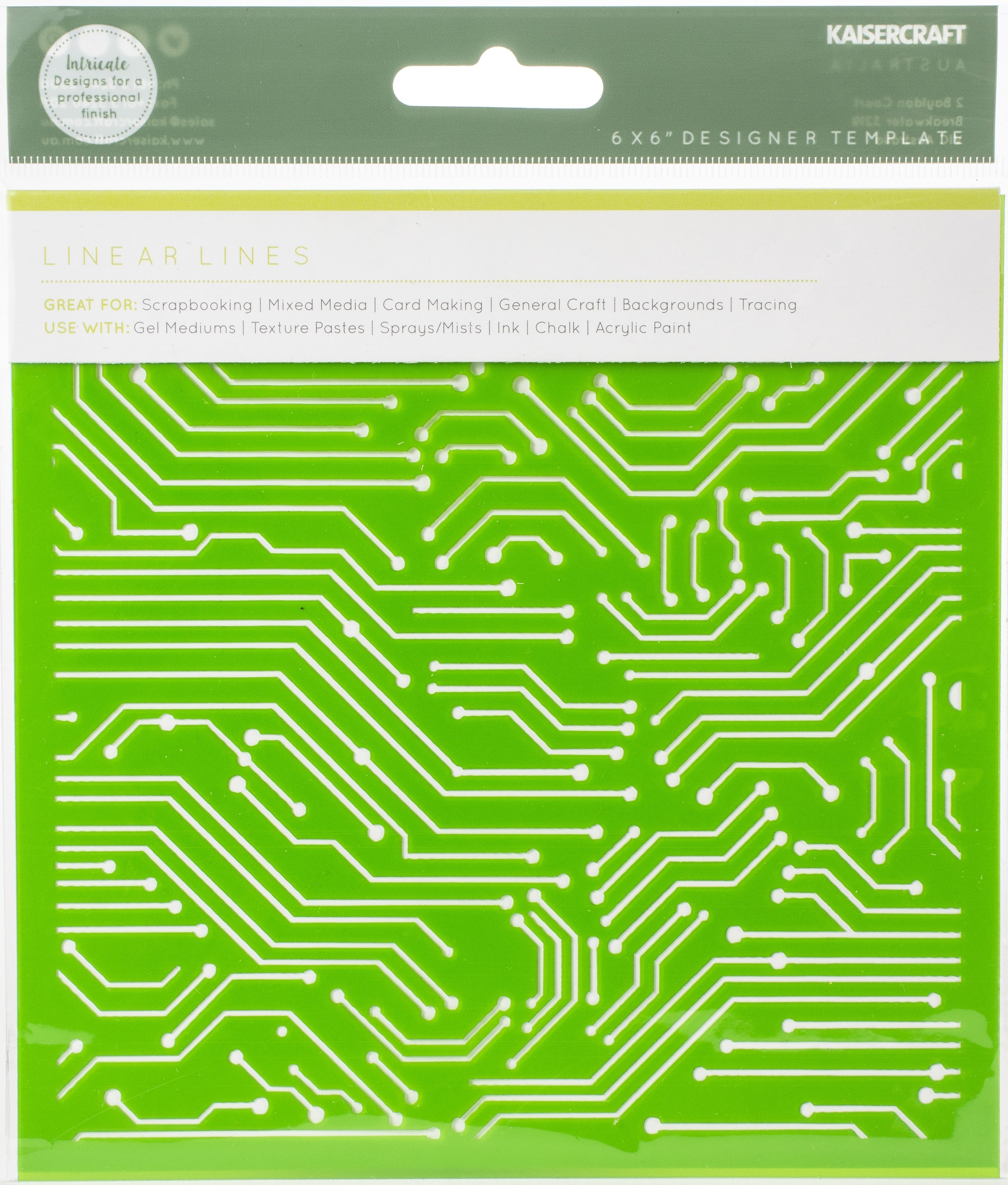 Kaisercraft Designer Template 6"X6" - Linear Lines