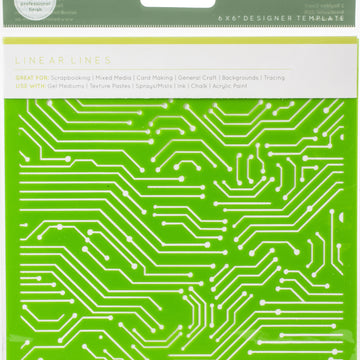 Kaisercraft Designer Template 6"X6" - Linear Lines