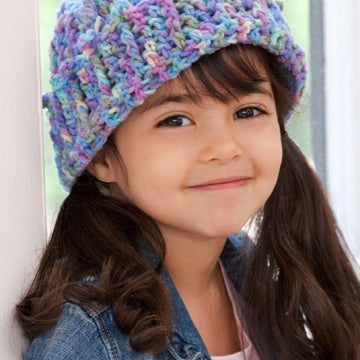 Cuffed Cutie Hat in Red Heart Super Saver Economy Prints - LW2730