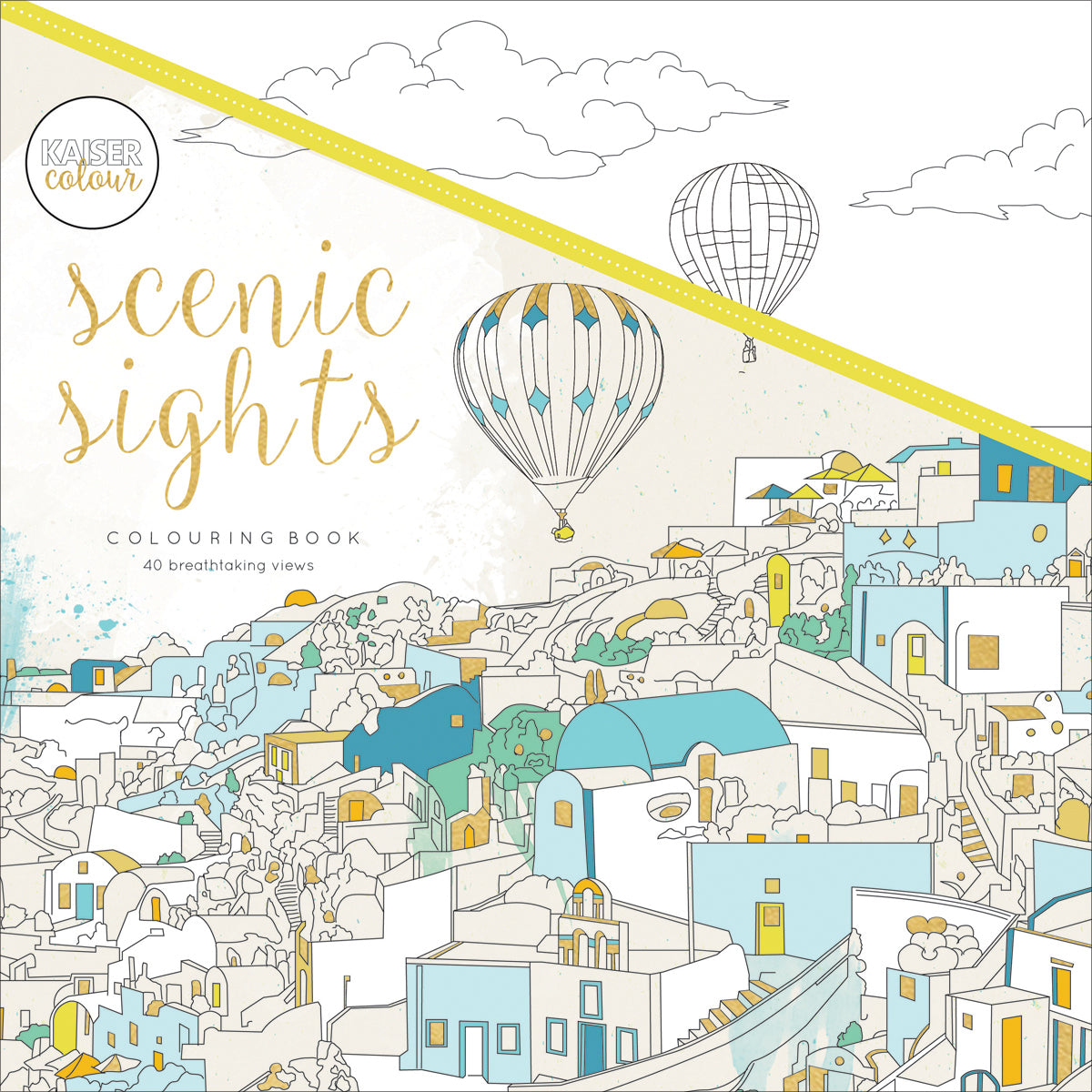 Kaisercraft KaiserColour Perfect Bound Coloring Book 9.75"X9.75" - Scenic Sights