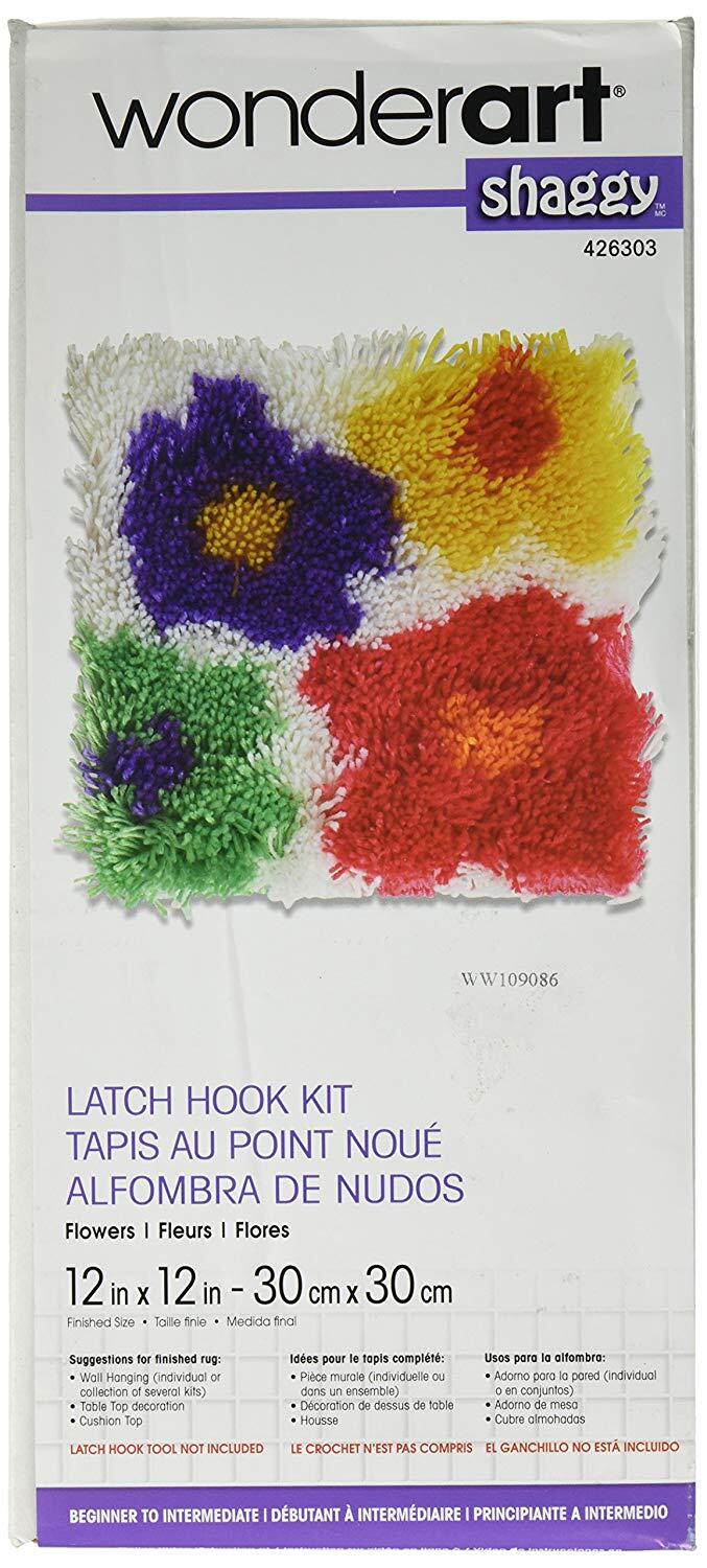 Wonderart Shaggy Flowers Latch Hook Kit