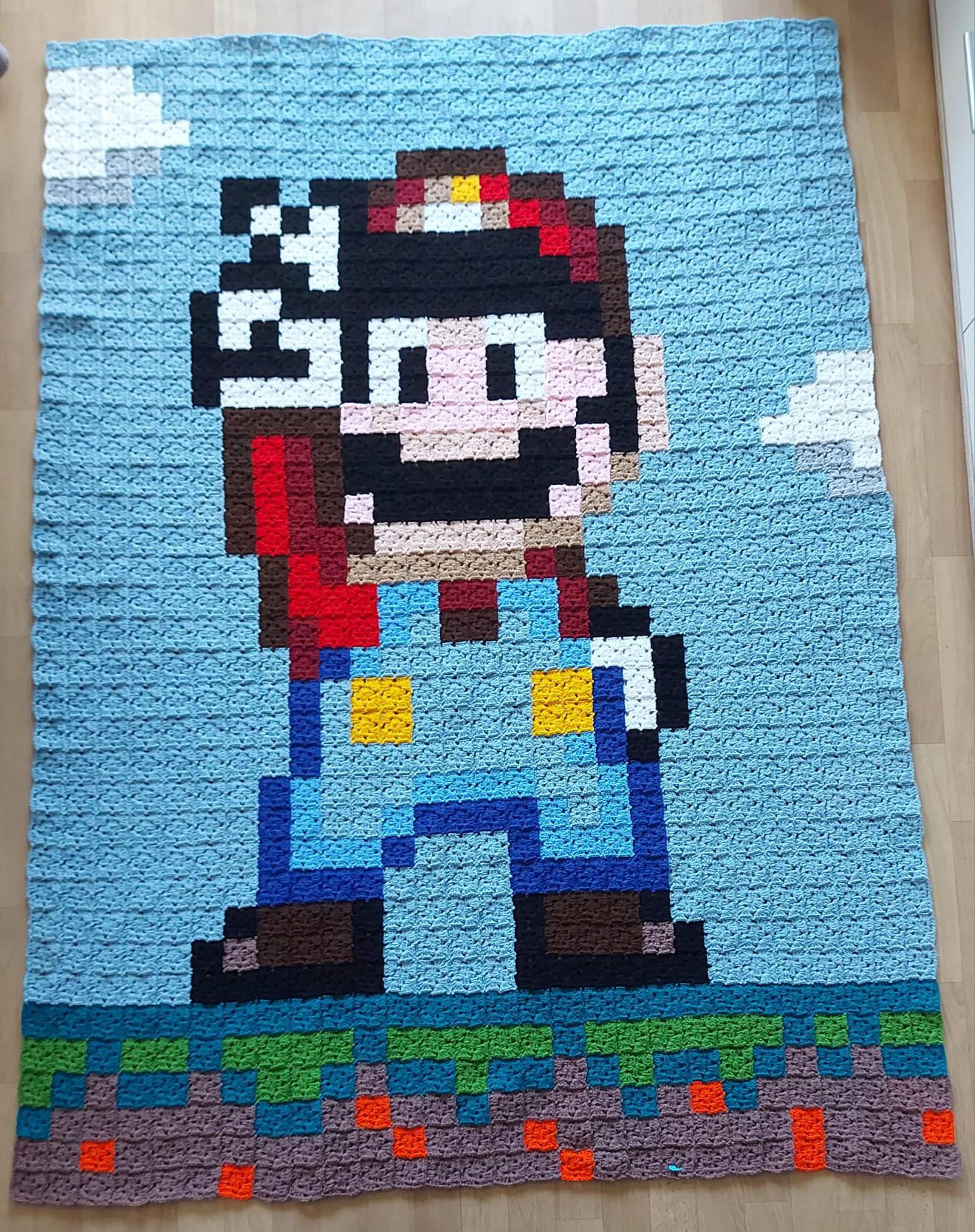 Häkelanleitung Quadrate für Pixeldecken