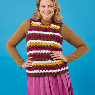 Striped Tank Top - Free Crochet Pattern for Women in Paintbox Yarns 100% Wool Chunky Superwash by Paintbox Yarns in Paintbox Yarns - Downloadable PDF