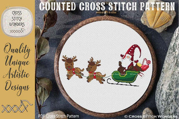 Santa Gnome Reindeer Sleigh
