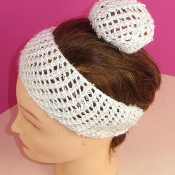 Ballerina Beaded Easy Lace Headband and Bun Cover