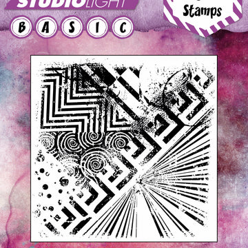 Studio Light Mixed Media 5"X5" Background Stamp - Graphic
