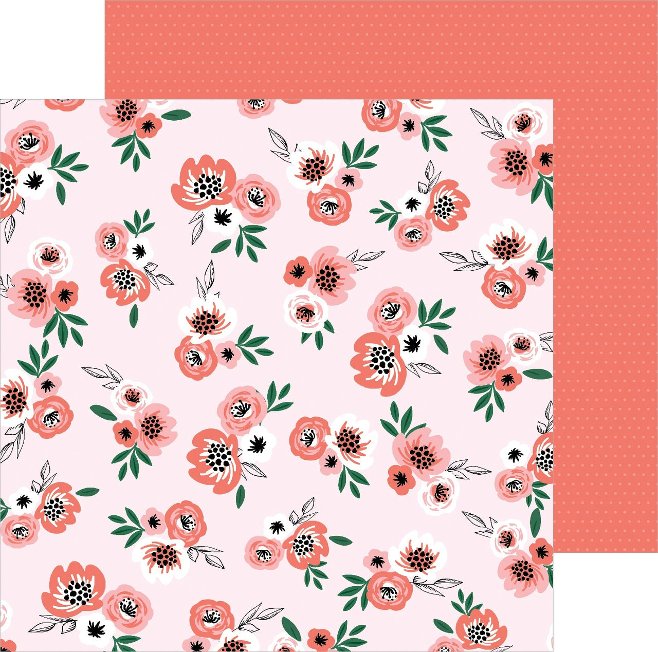 American Crafts Jen Hadfield Hey, Hello Double-Sided Cardstock 12"X12" 25/Pkg - Blushing Blooms