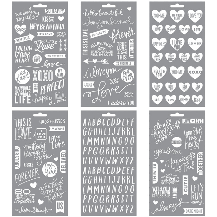 Pocket Pages Clear Stickers 6/Pkg - True Love