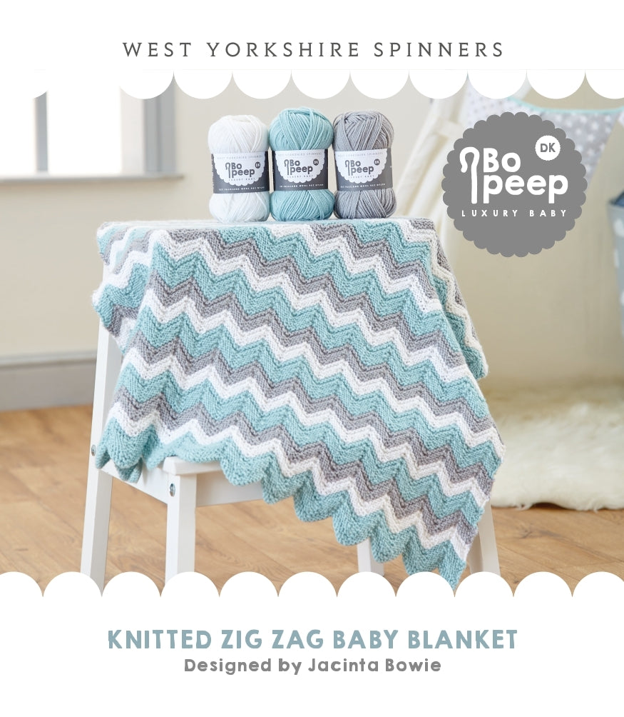 Zig Zag Knitted Blanket  in West Yorkshire Spinners Bo Peep Luxury Baby DK - WYS0018 - Downloadable PDF