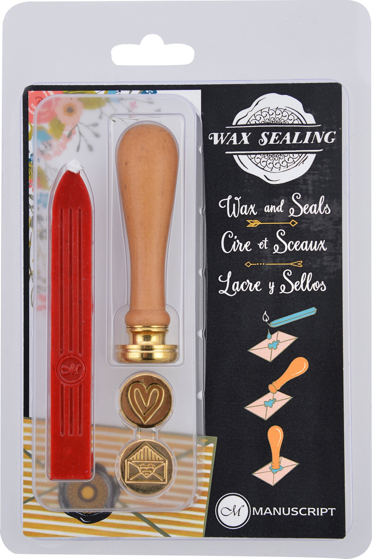 Manuscript Pen Manuscript Long Handle Design Sealing Set W/2 Coins - Emotions
