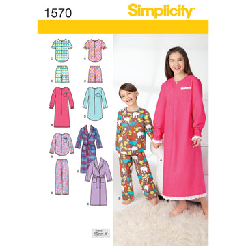 Simplicity Child's, Girls', and Boys' Loungewear 1570 - Sewing Pattern